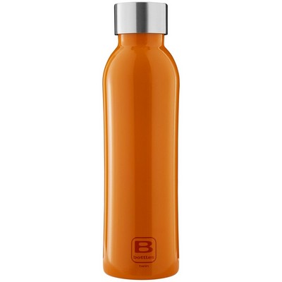 B Bottles Twin - Glossy Orange - 500 ml - Double wall thermal bottle in 18/10 stainless steel